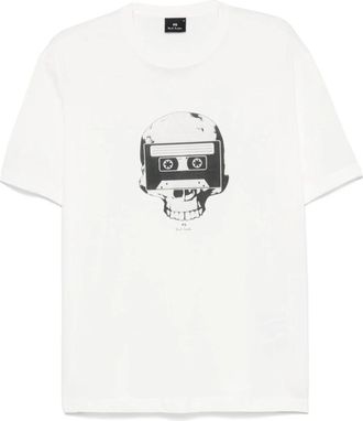 Paul Smith Wit Logo Print Crew Neck T-shirt - Heren - T-shirts - Wit - XL - Tops