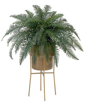 Nearly Natural 34In Artificial River Fern Plant With Metal Planter & Stand Diy Kit