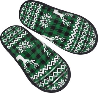 Generic Home Slippers Christmas And New Year Furry Slippers Casual Unisex Slipper For Winter Travel Guest L