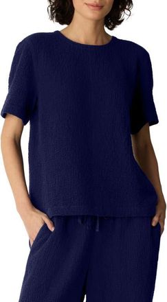 Eileen Fisher Organic Cotton Blend Round Neck Top in Infinity at Nordstrom, Size X-Large
