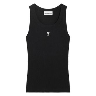 Ami Tops, Dames, Zwart, M, Contrasted Ami de Coeur Tanktop