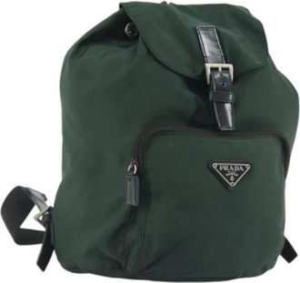 Prada Pre-owned Vintage Rugzak - Dames - Vintage Rugzakken - Groen - ONE Size - Leer - Vintage