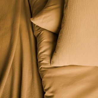 Sweeek Sweeek - Juego De Funda N&oacute;rdica De Gasa De Algod&oacute;n Miel, Alix, 240x260x0.5 Cm