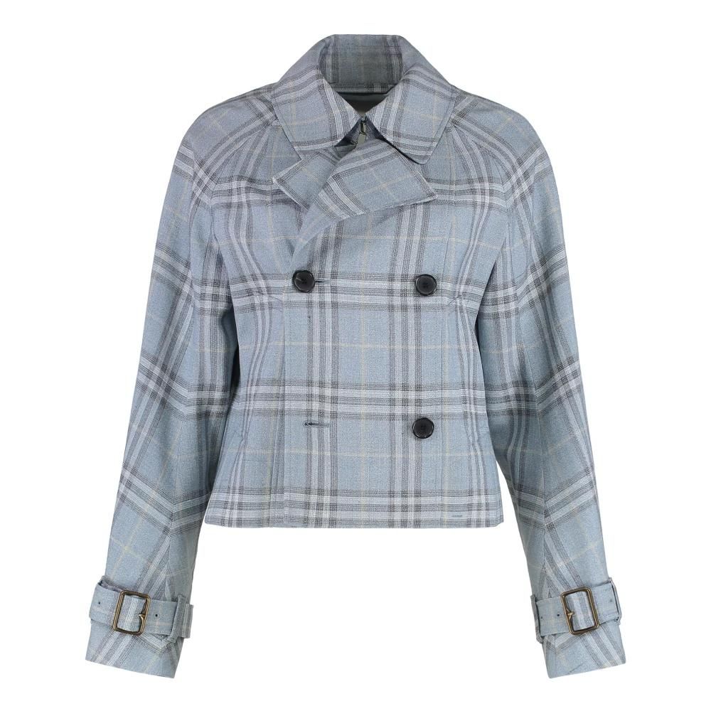 Burberry Femme, Vestes, Bleu, Taille: 34 FR Trench-coat à motif à