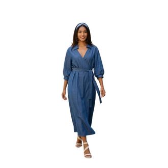 Ana Alcazar Dames, Jurken, Blauw, Maat: L Leer