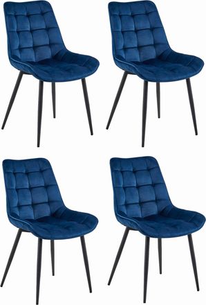 OEM Silla Bera - Terciopelo Azul Marino / Patas Negras X 4
