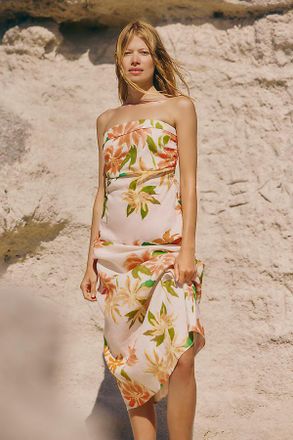 Faithfull The Brand Eleanore Linen Strapless Top