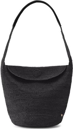Helen Kaminski Yala Crochet Raffia Shoulder Bag in Charcoal/black at Nordstrom