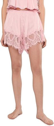 Free People Sweet Love Boxer Womens Sets Pink Ribbons : MD, Rayon/Polyester
