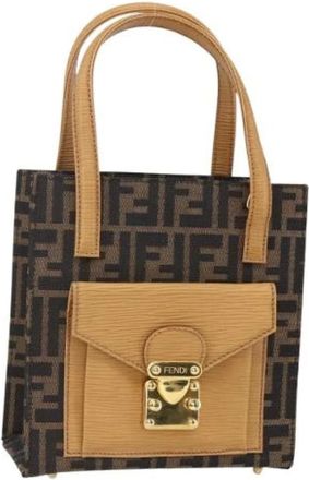 Fendi Pre-owned Mini Bags, female, Brown, Size: ONE SIZE Pre-owned Canvas Mini Bag