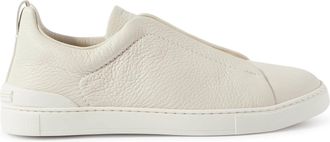 Ermenegildo Zegna TRIPLE STITCH WHITE LEATHER SNEAKER - Zegna - Man