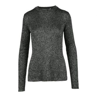 Proenza Schouler Round-neck Knitwear, female, Black, Size: XS Lurex Metallic Underlayer Top