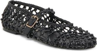Dolce Vita Clair Woven Mary Jane Flat in Black Woven Leather at Nordstrom, Size 10