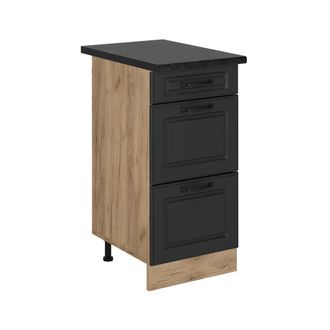 Vicco Mueble Bajo De Cocina R-line, Antracita Casa De Campo, 40 Cm Con Cajones, Et Antracita Vicco