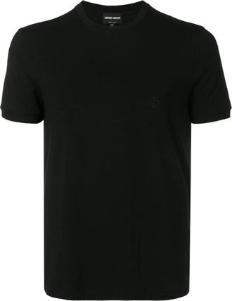 Giorgio Armani T-shirt met ronde hals en korte mouwen - Heren - T-shirts - Zwart - L - Tops