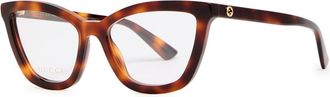 Gucci Cat-eye Optical Glasses - Brown Havana - One Size