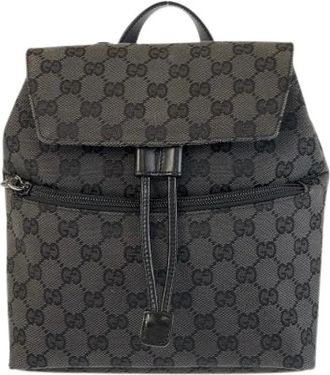 Gucci Pre-owned Backpacks, female, Black, Size: ONE SIZE Pre-owned Canvas Backpack