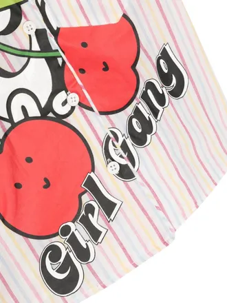GCDS Girls Shirt Striped Cotton Multicolour