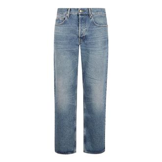 Golden Goose Straight Jeans, male, Blue, Size: W32 Classic Five-Pocket Straight Jeans