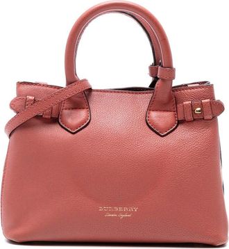 Burberry Pre-owned Burberry Small Grainy Calfskin and House Check Banner Satchel ITCF&10SCA