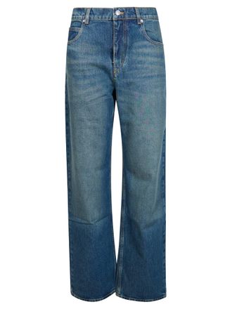 Isabel Marant Dromie-Gz Mid-Blue Straight-Leg Jeans
