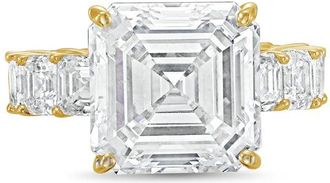 Diana M. Jewels 18kt Yellow gold Lab grown 8ct Asscher Cut Diamond Ring with Asscher Eternity Band