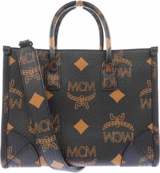 MCM Pre-owned Leren Tas - unisex - Vintage Schoudertas - Zwart - ONE Size - Vintage