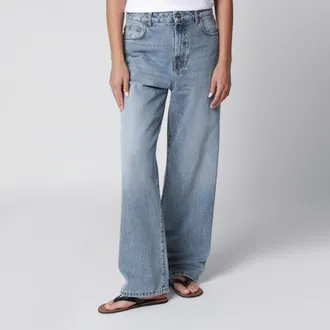 R&oacute;he Jeans a gamba larga Bruun blu effetto slavato