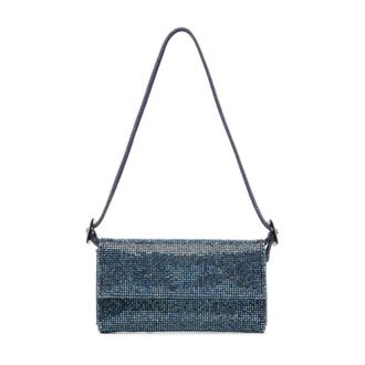 Benedetta Bruzziches Shoulder Bags, female, Blue, ONE SIZE, Blue Crystal-Embellished Clutch Bag