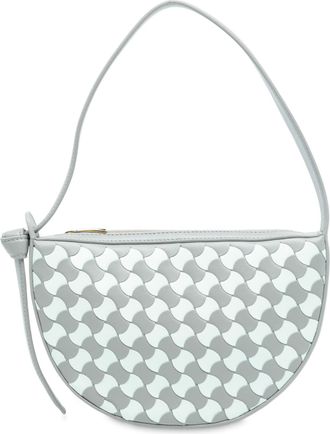 Bottega Veneta Womens Pre-owned Mini Leather Intrecciato Sunrise Hobo - Light Grey - One Size
