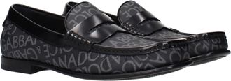 Dolce & Gabbana Mens Black Fabric Slip-On Loafers