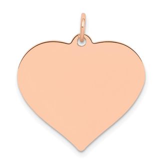 Diamond2Deal 14K Rose Polished Heart Shaped Disc Pendant