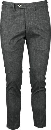 Michael Coal Black Cotton-Blend Stretch Pants
