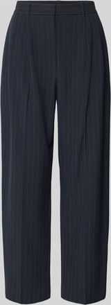 Jake*s Hose mit Streifenmuster und B&uuml;gelfalten in Dunkelblau, Gr&ouml;&szlig;e 32