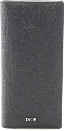 Dior Black Leather Long Wallet (Bi-Fold) (Pre-Owned)