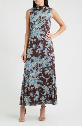 Elie Tahari The Sonja Sleeveless A-Line Dress in Floral Earth Print at Nordstrom, Size 10