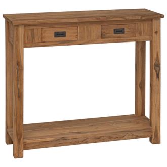 vidaXL Mesa Consola Natural 90 X 30 X 80 Cm Madera De Teca Maciza Vidaxl