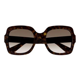 Gucci Sunglasses, female, Brown, Size: 54 MM Oversized Square Sunglasses