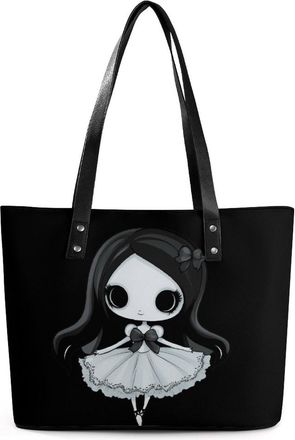 Generic Ghost Ballet Halloween Dance Tote Bags for Women Cute Shoulder Purses Handbags