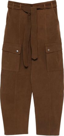 Andamane Broek met cargo zak en riemsluiting - Bruin