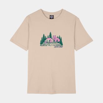 Santa Cruz T-Shirt SANTA CRUZ WOODLAND MINI STRIP FRONT T-SHIRT, Damen, Gr. XL (14), beige (oat), Obermaterial: 100% Baumwolle, Shirts T-Shirt