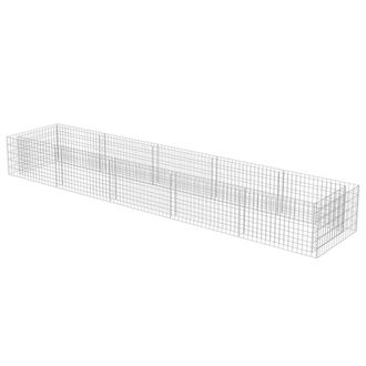 Berkfield Home Durable Gabion Raised Bed Galvanised Steel 450x90x50 cm in Silver | Size: 450 x 90 x 50 cm