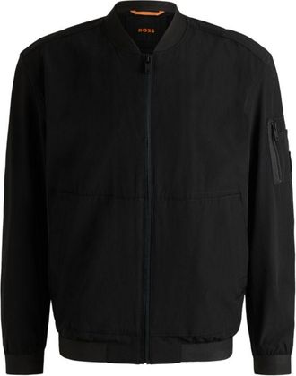 BOSS Softshell bomber jacket in four-way stretch crinkle fabric