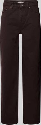 Lacoste Straight Leg Jeans aus reiner Baumwolle in Schoko, Größe 31/32