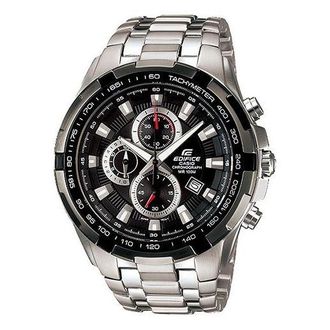 Casio EDIFICE Classical Sports Waterproof Quartz Silver/ Mens Black Analog EF-539D-1A