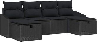 vidaXL Sofa Set with Cushion 6 pcs Poly Rattan vidaXL