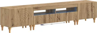 vidaXL Conjunto De 3 Muebles Para Tv Con Led Roble Artisan Vidaxl