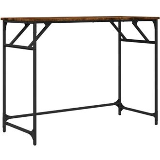 vidaXL Escritorio Madera Ingenier&iacute;a Y Acero Roble Ahumado 100x45x76 Cm Vidaxl