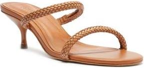 Schutz Taliah Woven Strap Kitten Heel Slide Sandal in Cuoio Brown at Nordstrom Rack, Size 10.5