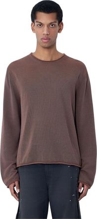 Our Legacy Rigid Popover Sweater - Heren - Ronde hals truien - Bruin - XL - Wol - Truien & Vesten
